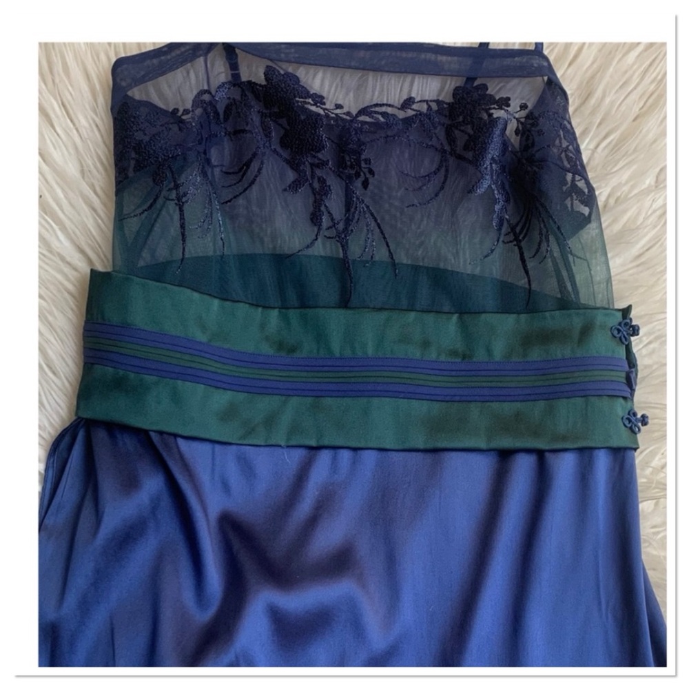La Perla Kabuki Babydoll Chemise Silk Blend Blue Green Small - Picture 2 of 11
